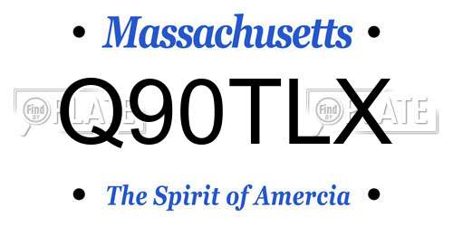 Q90TLX Massachusetts License Plate
