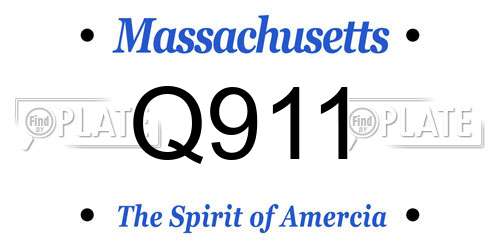 Q911 Massachusetts License Plate
