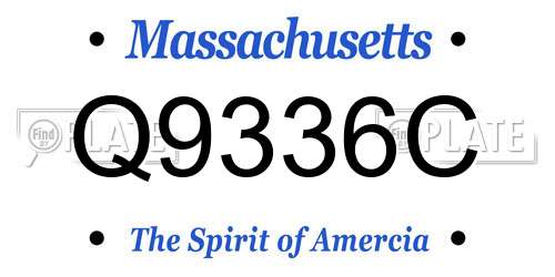 Q9336C Massachusetts License Plate
