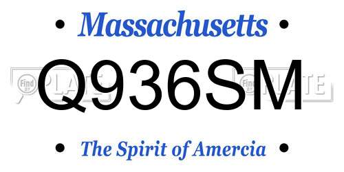 Q936SM Massachusetts License Plate