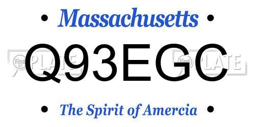 Q93EGC Massachusetts License Plate