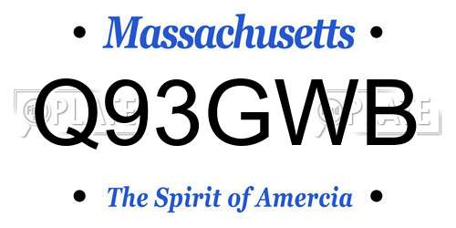 Q93GWB Massachusetts License Plate