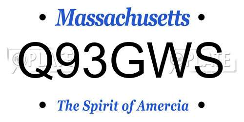 Q93GWS Massachusetts License Plate