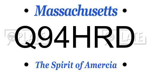 Q94HRD Massachusetts License Plate