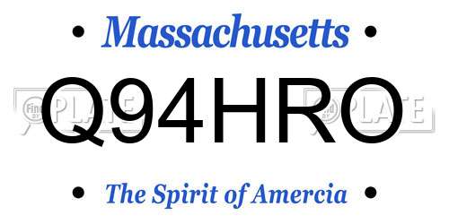 Q94HRO Massachusetts License Plate