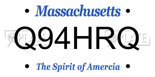 Q94HRQ Massachusetts License Plate