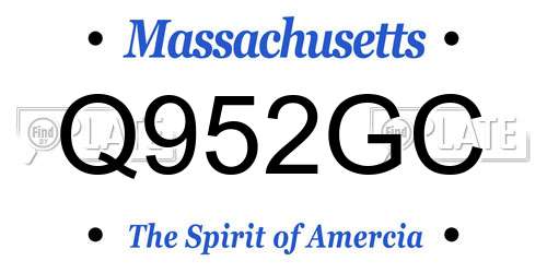 Q952GC Massachusetts License Plate