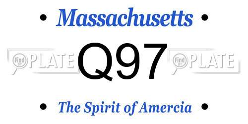 Q97 Massachusetts License Plate