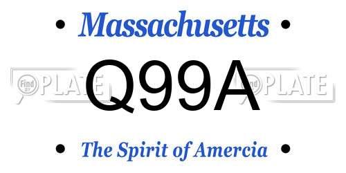 Q99A Massachusetts License Plate