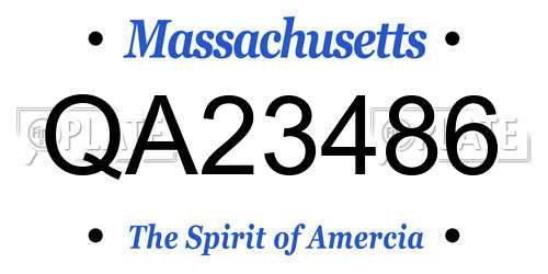 QA23486 Massachusetts License Plate