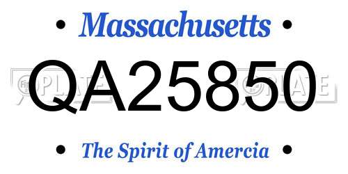 QA25850 Massachusetts License Plate