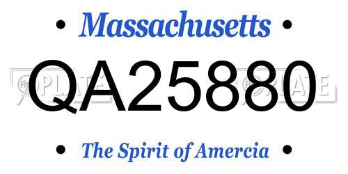 QA25880 Massachusetts License Plate