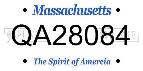 QA28084 Massachusetts License Plate