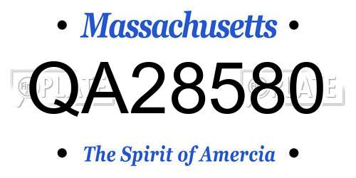 QA28580 Massachusetts License Plate