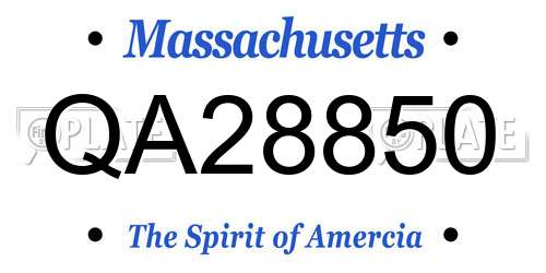 QA28850 Massachusetts License Plate
