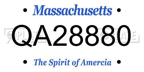QA28880 Massachusetts License Plate