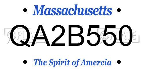 QA2B550 Massachusetts License Plate
