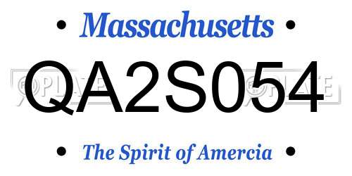 QA2S054 Massachusetts License Plate