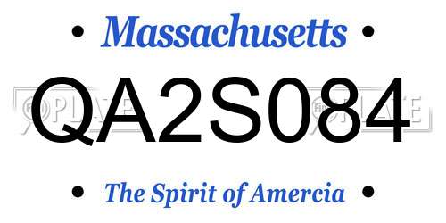 QA2S084 Massachusetts License Plate