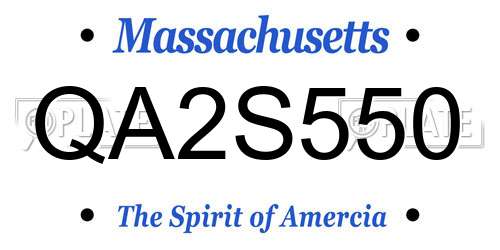 QA2S550 Massachusetts License Plate