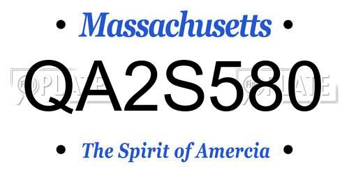 QA2S580 Massachusetts License Plate