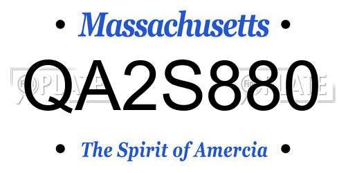 QA2S880 Massachusetts License Plate