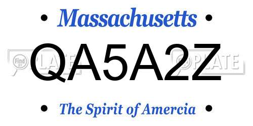 QA5A2Z Massachusetts License Plate