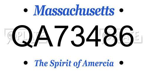 QA73486 Massachusetts License Plate