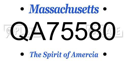 QA75580 Massachusetts License Plate