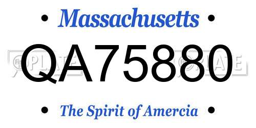 QA75880 Massachusetts License Plate