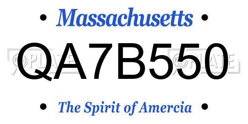 QA7B550 Massachusetts License Plate