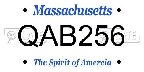 QAB256 Massachusetts License Plate