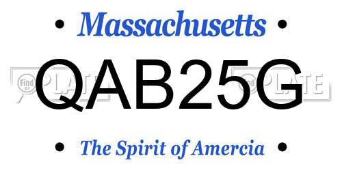 QAB25G Massachusetts License Plate
