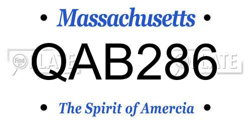 QAB286 Massachusetts License Plate