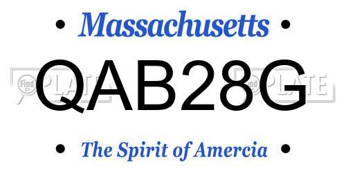 QAB28G Massachusetts License Plate