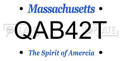 QAB42T Massachusetts License Plate