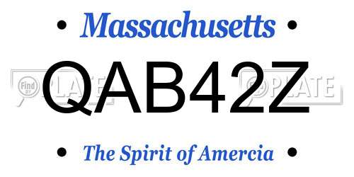 QAB42Z Massachusetts License Plate