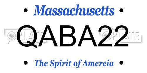 QABA22 Massachusetts License Plate