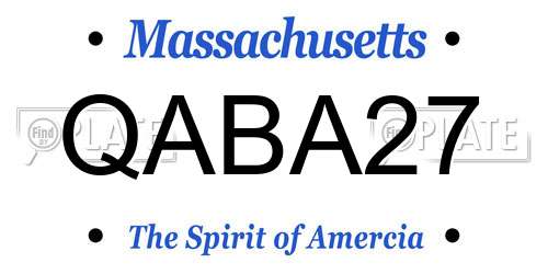 QABA27 Massachusetts License Plate
