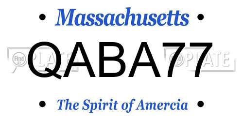 QABA77 Massachusetts License Plate