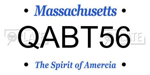 QABT56 Massachusetts License Plate