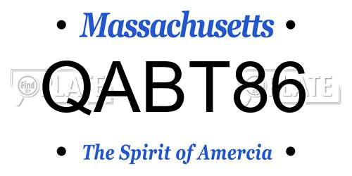 QABT86 Massachusetts License Plate