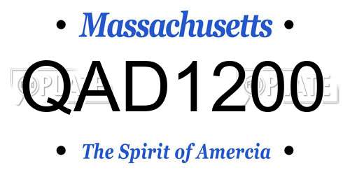 QAD1200 Massachusetts License Plate