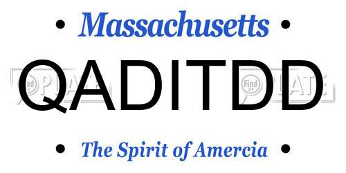 QADITDD Massachusetts License Plate