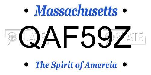 QAF59Z Massachusetts License Plate