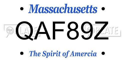 QAF89Z Massachusetts License Plate