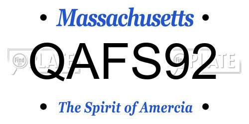 QAFS92 Massachusetts License Plate