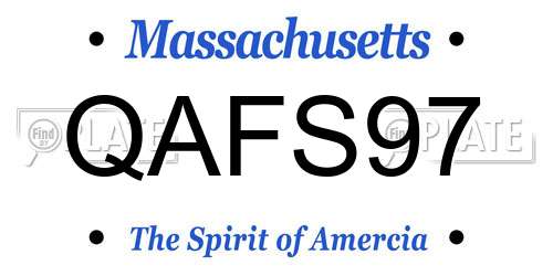 QAFS97 Massachusetts License Plate