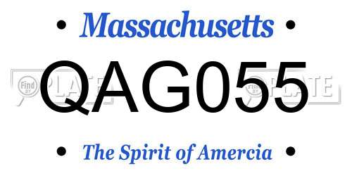 QAG055 Massachusetts License Plate