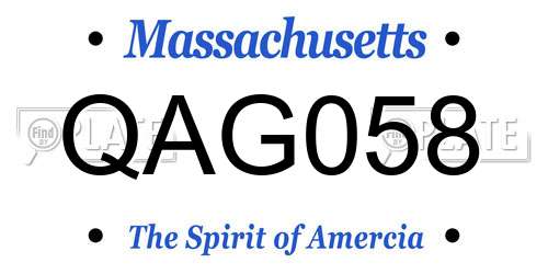 QAG058 Massachusetts License Plate